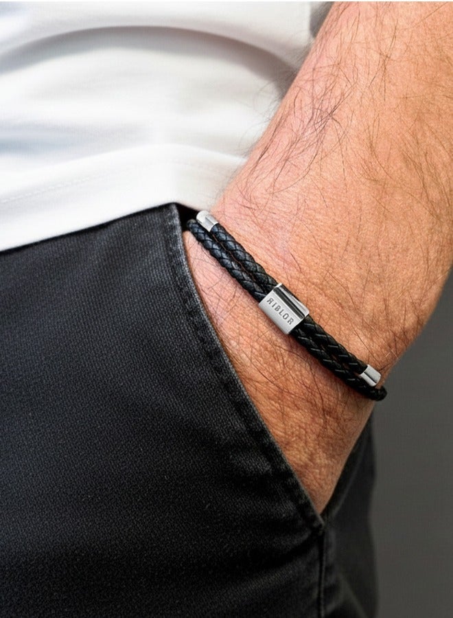 Riblor Danilo Leather Bracelet Black - Image 2